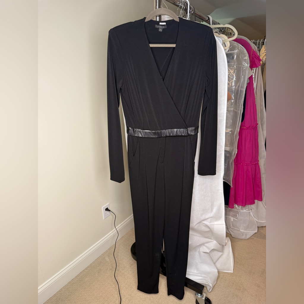 Rachel Zoe Shiloh Jumpsuit - Black V-Neck Jumpsuit With Long Sleeves